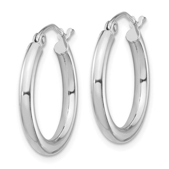 2.5mm, Sterling Silver, Classic Round Hoop Earrings - 20mm (3/4 Inch) - Picture 2 of 5